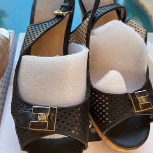 Hilfiger Black Cork wedges 7